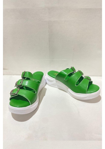 Kadın Mazer Yeşil Konfor Ortopedik Taban Tokalı Terlik fırsatları