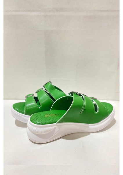 Kadın Mazer Yeşil Konfor Ortopedik Taban Tokalı Terlik indirimleri