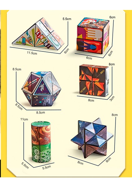 Uzaylı Rubik Küpü Çevrilebilir Çeşitleme - 6 Adet (Yurt Dışından)