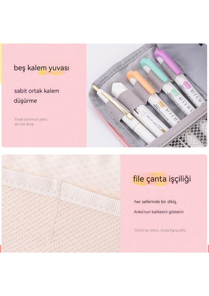 Büyük Kapasiteli Kalem Kutusu Çok Fonksiyonlu Kırtasiye Çantası (Yurt Dışından) fırsatları
