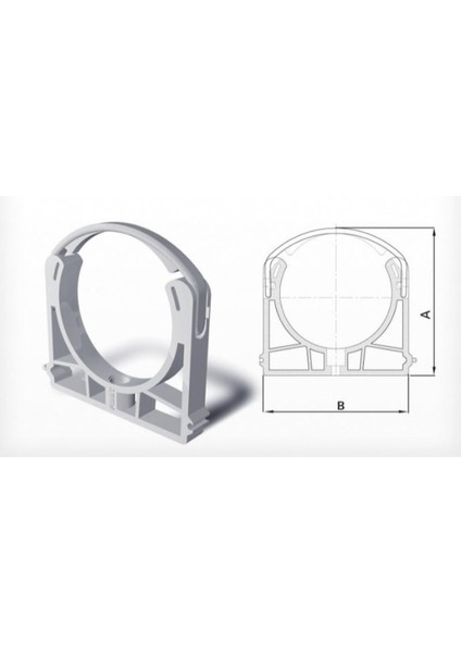 Pvc Boru Kelepçesi Q50 mm