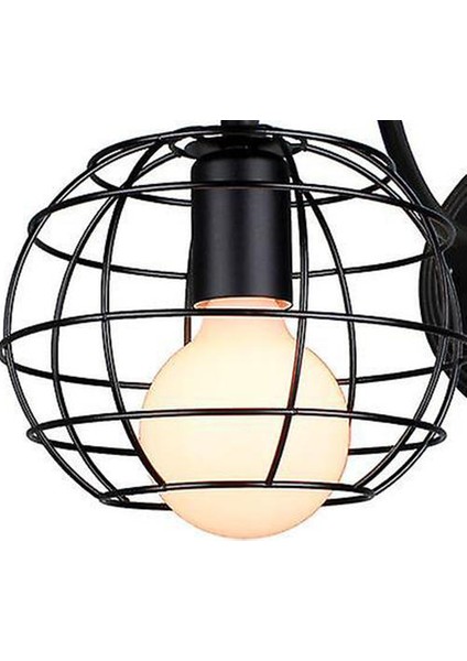 Vintage LED Duvar Işık Retro Loft Endüstriyel Duvar Lambası Siyah E27 Demir Basit Abajur Kafes Guard Aplik Kapalı Aydınlatma Armatürü (Yurt Dışından)