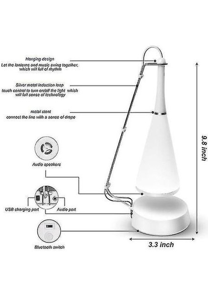 Gece Işıkları Ortam Aydınlatma Ses LED Masa Lambası Dokunmatik Anahtarı Dim Kablosuz (Yurt Dışından)