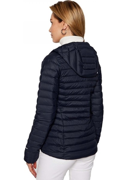 Stretch Down Hoodie Kaz Tüyü Kapüşonlu Kadın Mont Lacivert fırsatları