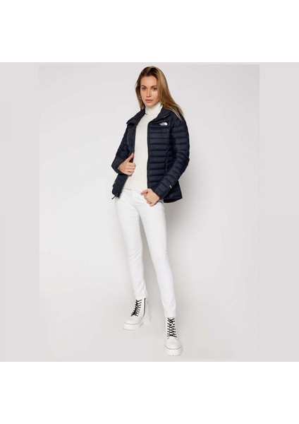 Stretch Down Hoodie Kaz Tüyü Kapüşonlu Kadın Mont Lacivert