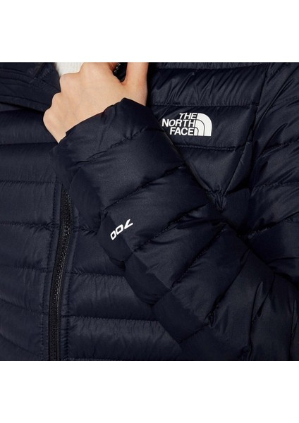 Stretch Down Hoodie Kaz Tüyü Kapüşonlu Kadın Mont Lacivert