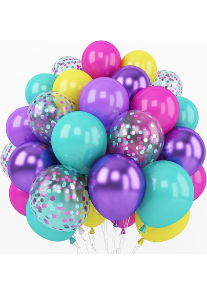 Rengarenk Kelebek 6 Yaş Balon Set Colorfull Butterfly Gökkuşağı Konsept Parti Doğum Günü Balon Seti