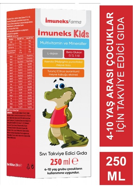 Kids Multivitamin ve Mineraller Takviye Edici Gıda 250 ml