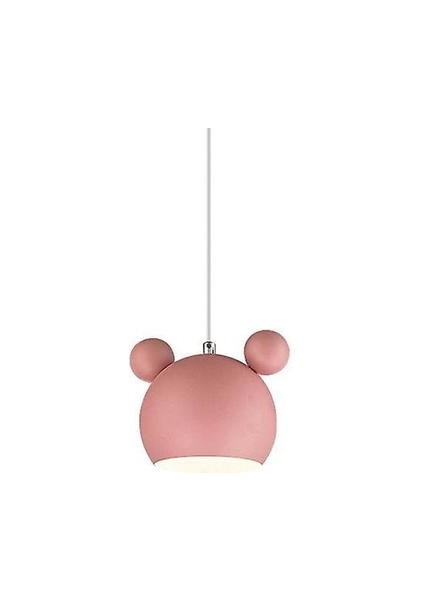 Nordic Duvar Lambası Çocuk Odası Işıkları Için Alüminyum Mickey Aplik Modern Kapalı Duvar Işık Fikstür E27 Yaratıcı Armatür (Pembe Asılı) (Yurt Dışından)