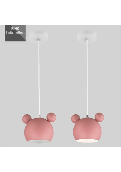Nordic Duvar Lambası Çocuk Odası Işıkları Için Alüminyum Mickey Aplik Modern Kapalı Duvar Işık Fikstür E27 Yaratıcı Armatür (Pembe Asılı) (Yurt Dışından) modelleri