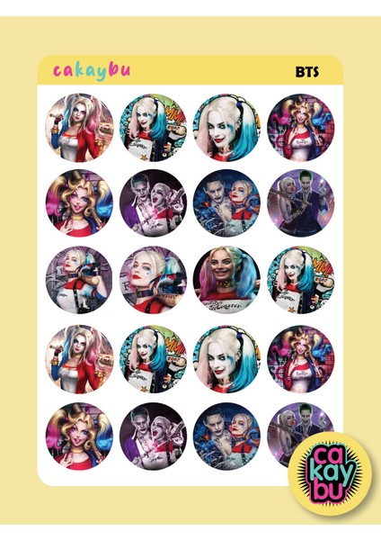 Harley Quinn Sticker Set A4 1 Sayfa