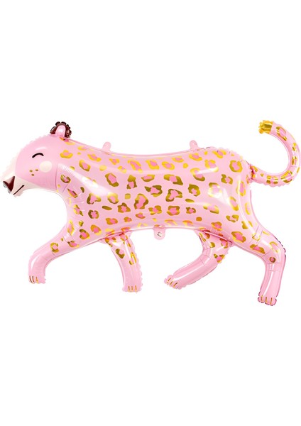 Parti Station Pembe Leopar Balon 100 cm Parti Konsept Doğum Günü Balon Set Jungle Leopar Kaplan Balon