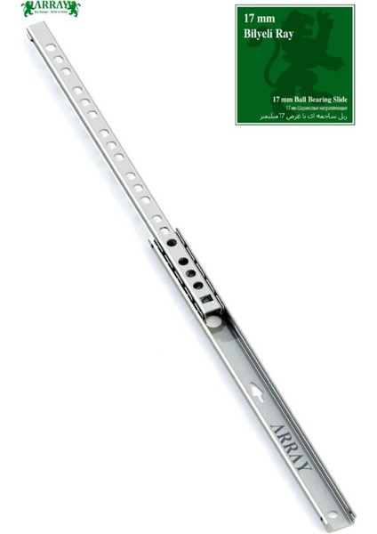 Teleskopik Ince Bilyalı Çekmece Rayı 17 mm 502 mm