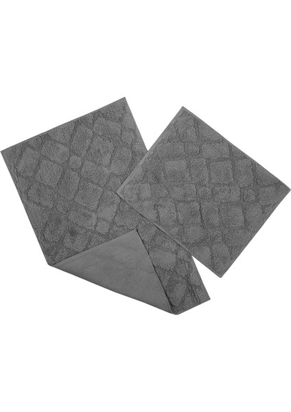 Banyo Paspas 2'li Karışık Desenli Gri