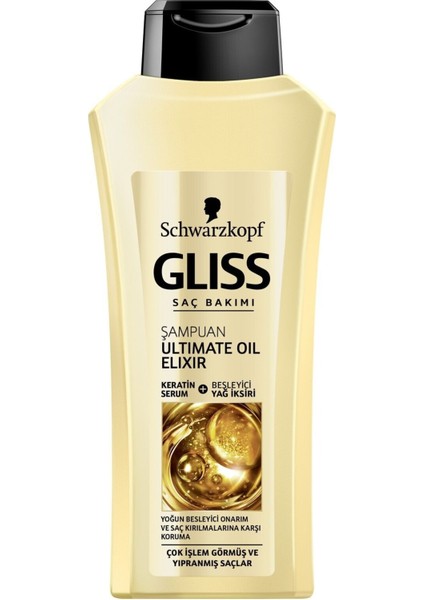 Schwarzkopf Gliss Ultimate Oil Elixir Besleyici Şampuan 500 Ml