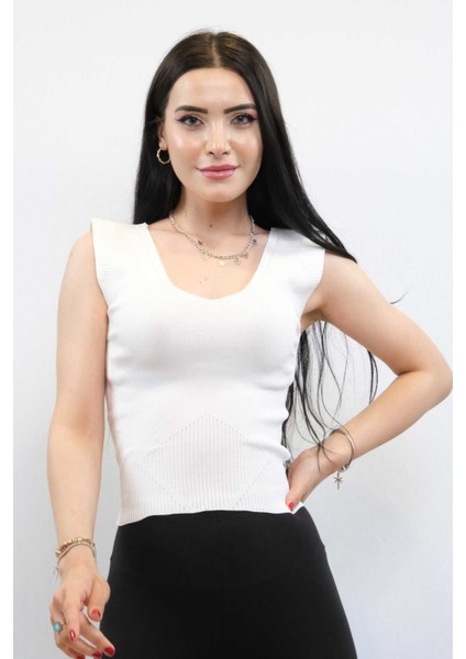 Süveter Model Triko Bluz Beyaz modelleri