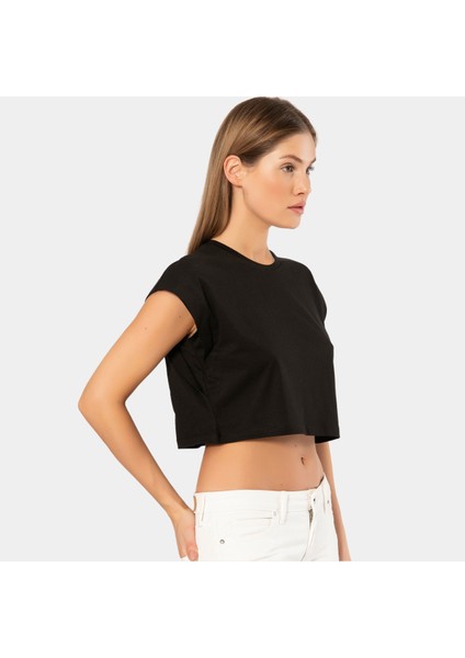 Türen Kadın Vatka Görünümlü Crop T-Shirt fiyatları