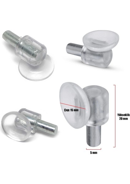 Pvc Vantuzlu Raf Pimi 5 mm Naturel ( 20 Adet )