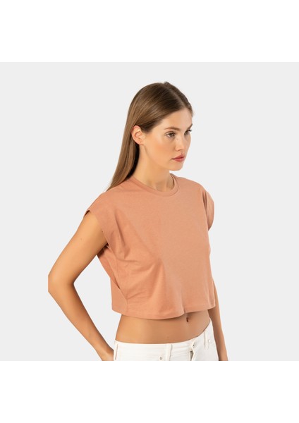 Türen Kadın Vatka Görünümlü Crop T-Shirt modelleri