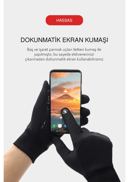 Motosiklet-Kayak Eldiveni Soğuk-Rüzgar Geçirmez Su Dayanlıklı Dokunmatik Parmak fiyatları