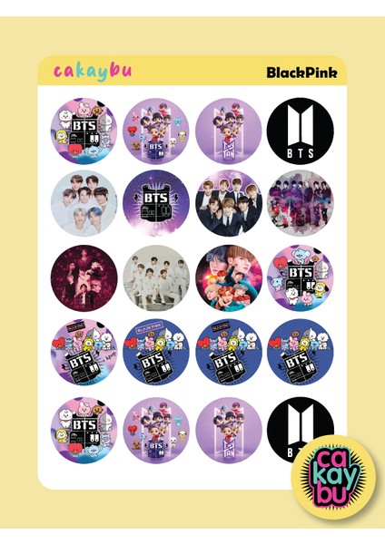Bts Sticker Set A4 1 Sayfa