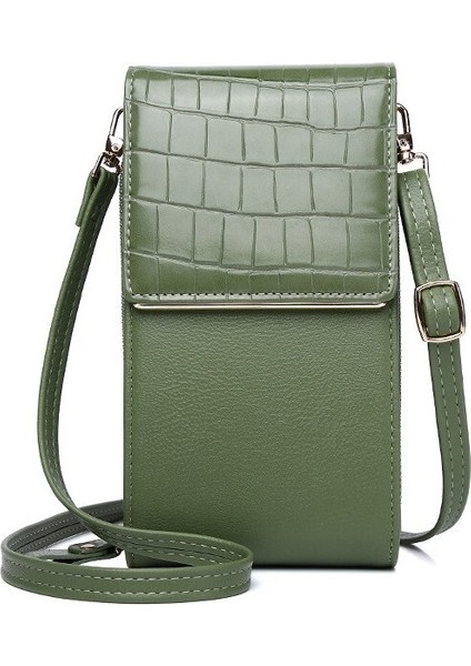 Cüzdan Kadın Telefon Çantası Elmas Tatlı Tek Omuz Crossbody Küçük Kadın Çantası Çok Kartlı Fermuarlı Para Cüzdanı (Yurt Dışından)