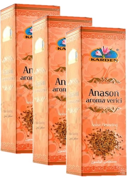 Zencefil Organik 3 Kutu Karden Anason Aroması Doğal Aroma Verici 250 cc x 3 Cam Şişe