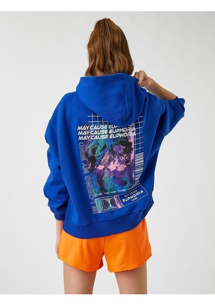 Mavi Kapüşonlu Sweatshirt