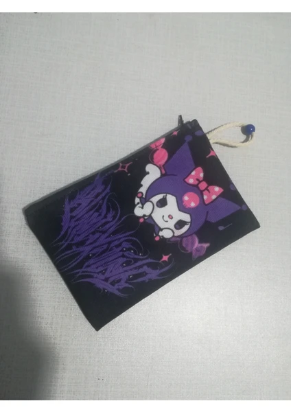 Owl Bag  Kuromi Mor Desenli Tasarım Kalemlik-Cüzdan