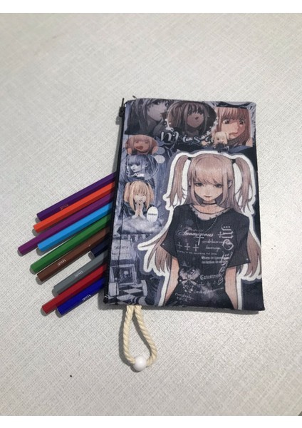 Death Note- Misa Desenli Tasarım Bez Kalemlik-Cüzdan