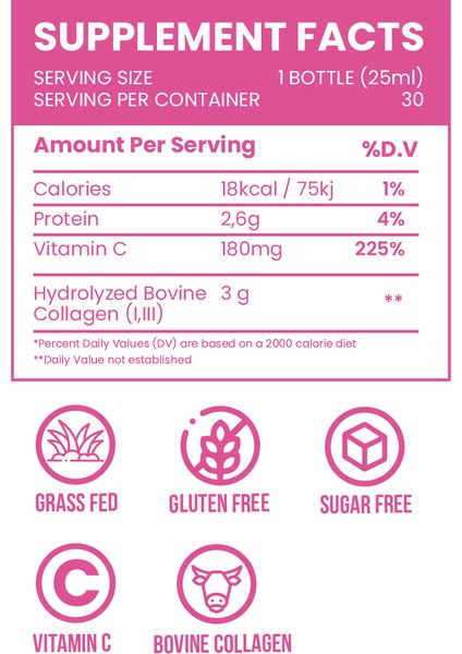 Vitanil's Nutrition Helal Sığır Sıvı Kolajen 30 Saşe Karışık Aromalı, Collagen Exotic Mix 3000 Mg