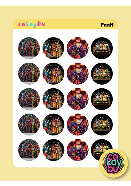 Fnaff Sticker Set A4 1 Sayfa