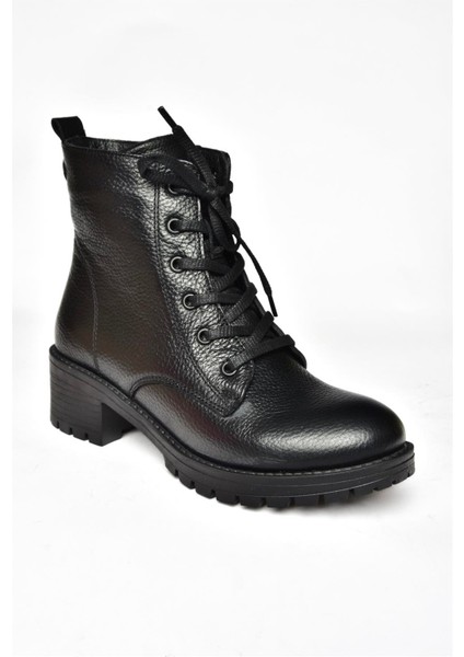 R555054103 Siyah Deri Alçak Tabanlı Kadın Postal Bot indirimleri