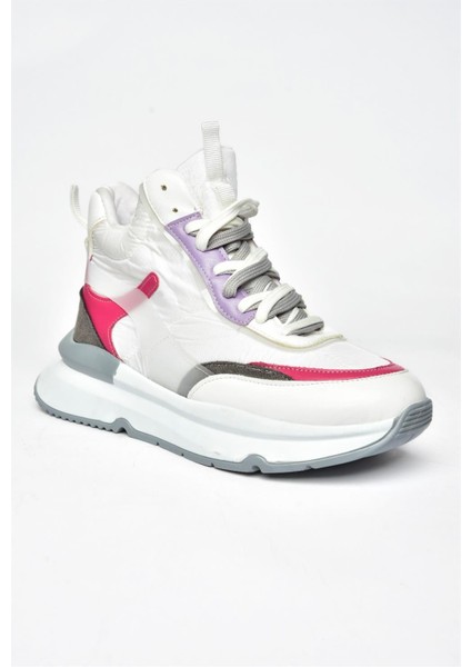 R973116004 Beyaz/gri Kalın Tabanlı Spor Ayakkabı Sneakers