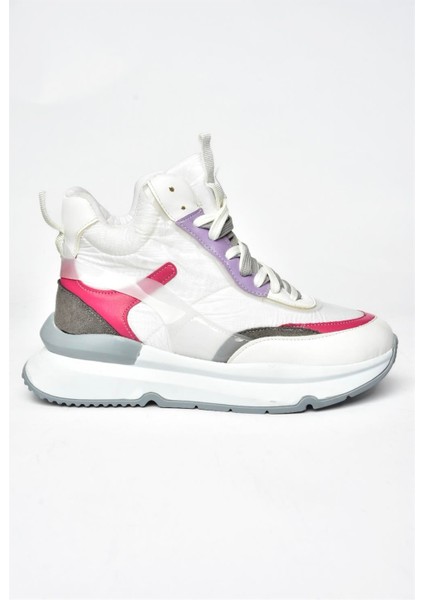 R973116004 Beyaz/gri Kalın Tabanlı Spor Ayakkabı Sneakers