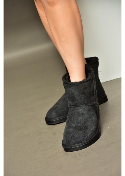 R612026502 Siyah Süet Içi Tüylü Kadın Bot