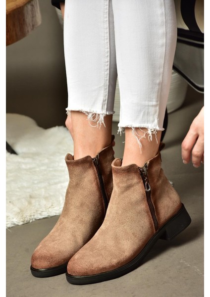 R374050402 Vizon Süet Alçak Tabanlı Kadın Bot fiyatları