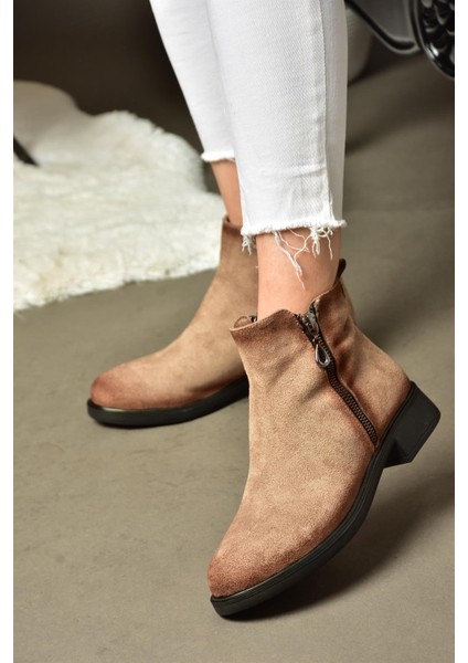 R374050402 Vizon Süet Alçak Tabanlı Kadın Bot modelleri