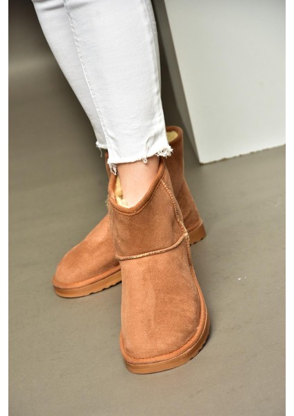 R612026502 Taba Süet Içi Tüylü Kadın Bot modelleri