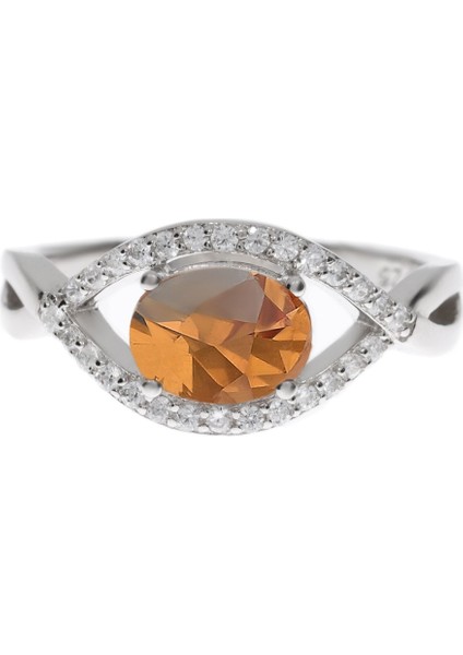 Kadın Sultanit Taşlı Göz Model Gümüş Yüzük