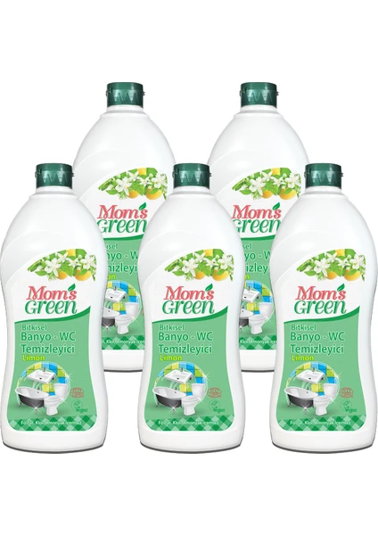 Mom's Green 5'li Set Bitkisel Banyo Temizleyici Limon 5 x 750 ml