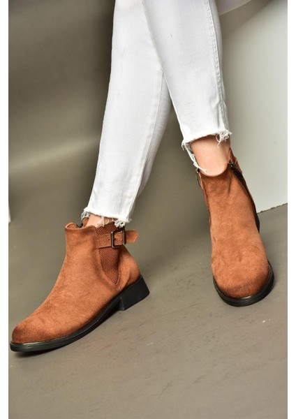 R374050202 Taba Süet Alçak Tabanlı Kadın Bot fiyatları