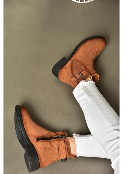 R374050202 Taba Süet Alçak Tabanlı Kadın Bot fırsatları