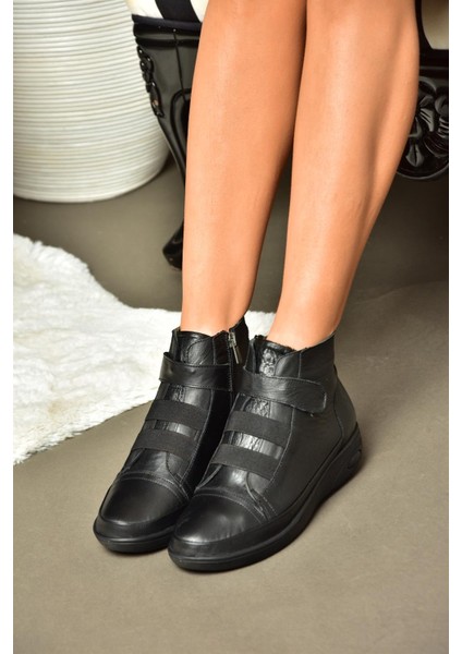 R555001103 Siyah Deri Comfort Ortopedik Taban Kadın Bot fiyatları