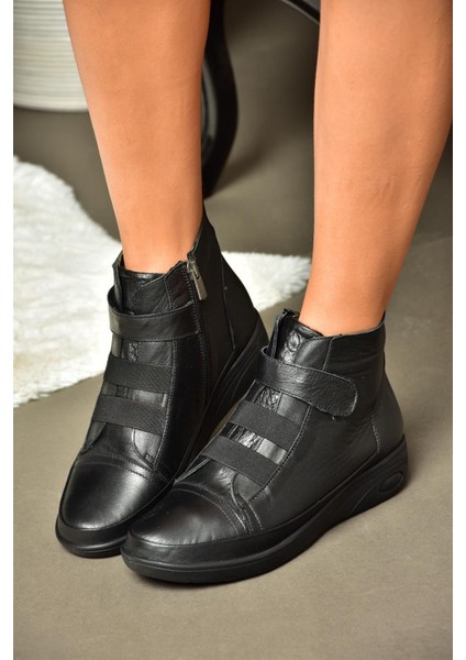 R555001103 Siyah Deri Comfort Ortopedik Taban Kadın Bot fırsatları