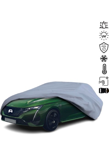 Peugegot 308 3 (2021-) Araba Brandası Miflonlu Su Geçirmez 4 Mevsim Araba Brandası