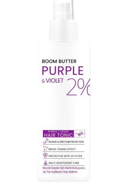 Boom Butter Renk Ve Saç Yapısını Koruyucu Purple Mor Saç Toniği 150ml