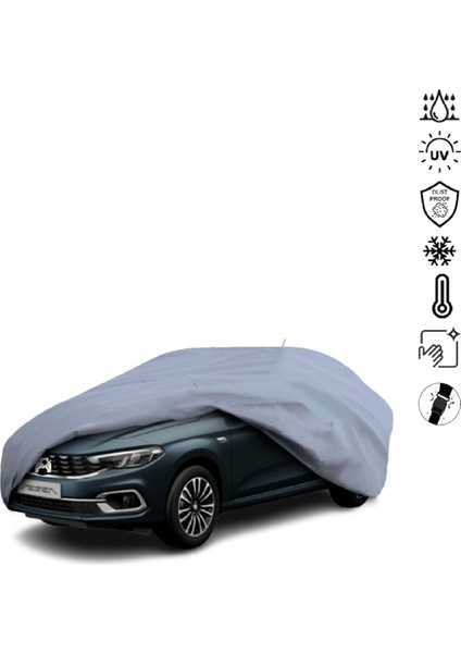Fiat Egea Hatchback 357 (2016-2020) Araba Brandası Miflonlu Su Geçirmez 4 Mevsim Araba Brandası