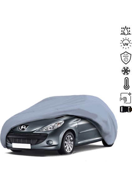 Peugeot 206 Sedan (2007-2012) Araba Brandası Miflonlu Su Geçirmez 4 Mevsim Araba Brandası