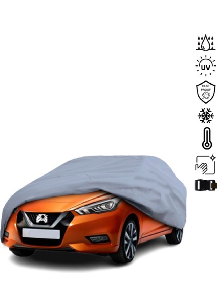 Nissan Micra K14 (2019-) Araba Brandası Miflonlu Su Geçirmez 4 Mevsim Araba Brandası